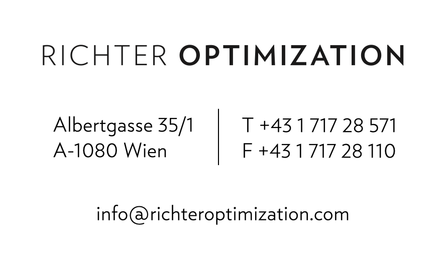Business card of Richter Optimization
